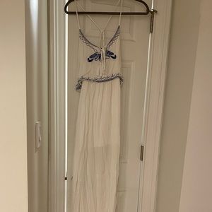 Blue and white Grecian maxi